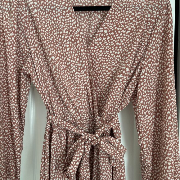 Maxi Patterned Dress with Waist Tie - Picture 2 of 3